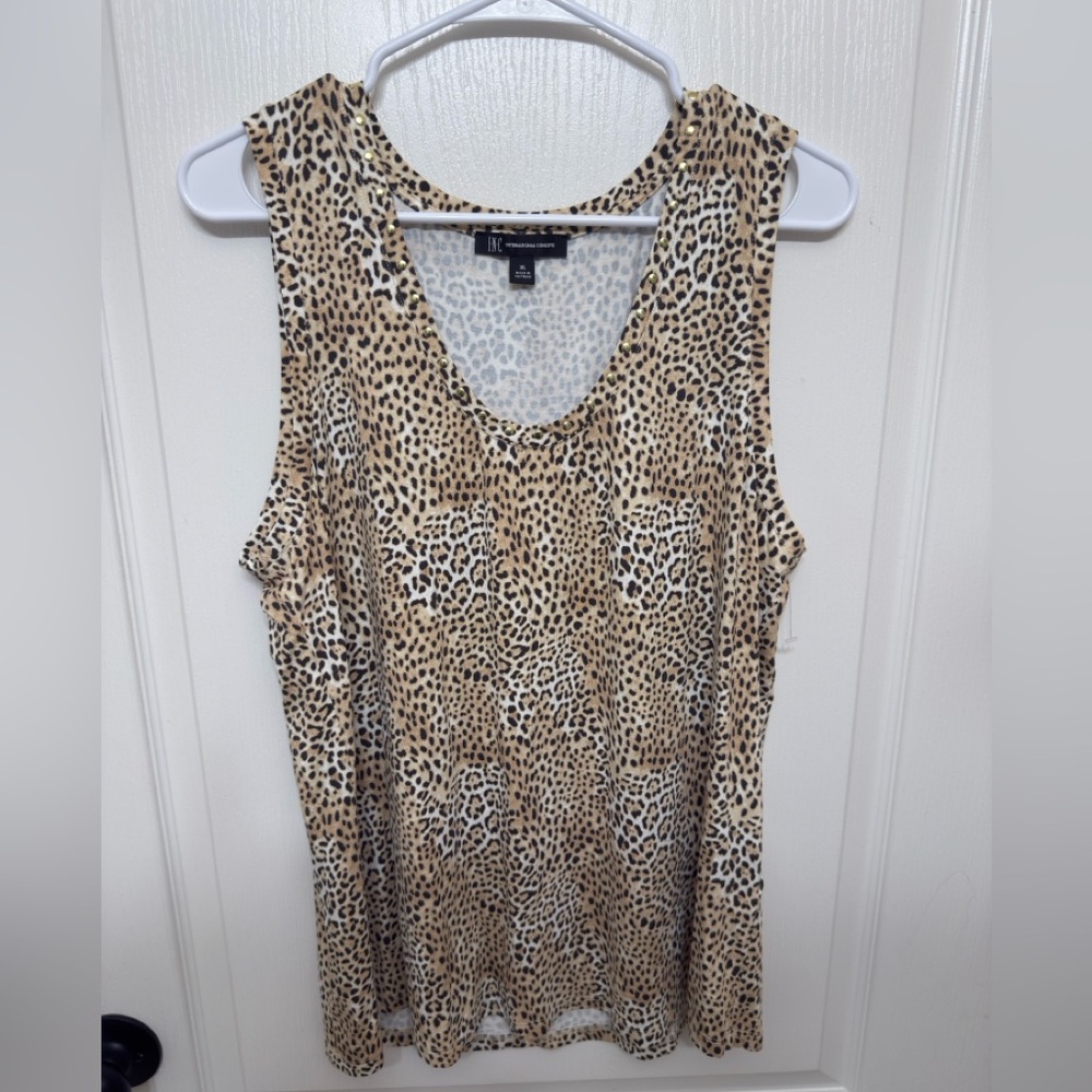 INC International Concepts Leopard Print Tank Top